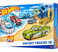 Hot Wheels Coffret de 10 utilitaires à l’échelle 1/64 (Modèle aléatoire), avec pick-ups et camionnettes, modèles modernes et rétro, HYM97