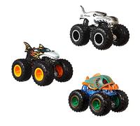 Hot Wheels Coffret de 3 Véhicules Monster Trucks Échelle 1/64 : Shark Wreak, Piran-Ahh Et Mega Wrex, à Collectionner, Jouet Enfant, Dès 3 Ans, Hgx13 Exclusivité sur Amazon