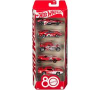 Hot Wheels Coffret 5 véhicules Mattel 80ème anniversaire – 1/64 – Multicolore E