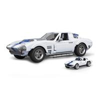 Mattel Brick Shop Hot Wheels Coffret de Construction Corvette Grand Sport, série Elite,918 pièces, pour Les collectionneurs, JGR31, Blanche