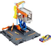 Hot Wheels - Coffret Garage de Réparation City Downtown - Garage et 1 Voiture Compatible Circuits et Kits City - Cadeau dès 4 Ans, HDR25