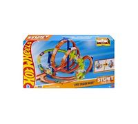 Hot Wheels - Coffret Looping Multi Crash, Circuit avec 5 Zones De Carambolage, Propulseur Motorisé et 1 Voiture, Échelle 1:64, Rangement Facile, Jouet pour Enfant de 4 Ans et Plus, HTP55