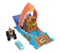 Hot Wheels Coffret Monster Trucks Arena Smashers Défi du Croque-Trésor avec 1 Monster Truck Tiger Shark Et 1 Voiture Broyée, Échelle 1/64, Jouet Enfant, A Partir De 4 Ans, HTP17