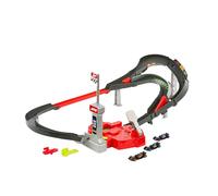 Hot Wheels Coffret Piste de Course Sprint avec 3 véhicules de Formule 1 à l’échelle 1/64 : McLaren F1 Team, Alpine et VCARB, Circuit de Course Sprint côte-à-côte, JDY15