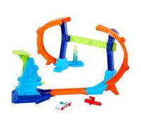 Hot Wheels Coffret piste JFH36 – Looping et saut, voiture 1/64, pistes Speed Snap pliable