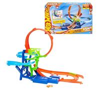 Hot Wheels Coffret Piste Multi Crash JKJ78 - Voiture à l'échelle 1/64 et propulseur motorisé