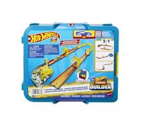 Hot Wheels Coffret Track Builder Éclair avec 1 Voiture, 12 Éléments De Piste, Boîte De Rangement Empilable, Thème De La Foudre, Jouet Enfant, Dès 4 Ans, HMC03