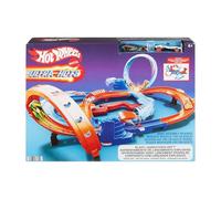 Hot Wheels Coffret Ultra Hots Explosion Propulsion Duel avec 2 véhicules à l’échelle 1/64, course et cascades au coude à coude, 2 lanceurs actionnés par l’enfant, HXR71