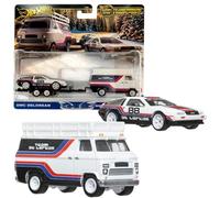 Toys Hot Wheels - Premier Team Transport - DMC Delorean & HW Rally Haul Toy NEUF
