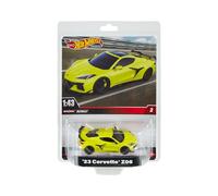 Hot Wheels Corvette Z06, Voiture De Collection Premium Réplique Échelle 1/43 avec Pneus Real Riders, Carrosserie Et Châssis Metal, À Collectionner, Jusqu'À 20 Éléménts Inclus, Jouet Adulte, HMD48