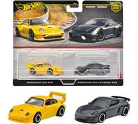 Hot Wheels Culture Automobile Haut de Gamme - Real Riders (Porsche 993 GT2 & Porschr 718 Cayman GT4) /Jouets