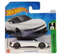 Hot Wheels - Delorean Alpha5 - HW Green Speed 7/10 - HTB84 - Short Card - DMC - Blanc - Mattel 2024 - 1:64