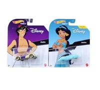 Hot Wheels Disney Character Cars Collection Lot de 2 véhicules moulés sous pression Aladdin et Jasmine à partir de 3 ans