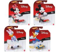 Hot Wheels Disney Character Cars - Lot de 4 véhicules moulés sous pression Mickey Mouse, Minnie Mouse, Donald Duck et Daisy Duck | Véhicules moulés sous pression à l'échelle 1:64 - Mattel à partir de
