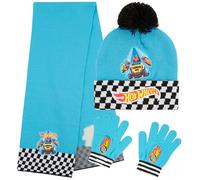 Hot Wheels Ensemble d'Accessoires d'Hiver Garçon, Bonnet, Écharpe et Gants - Cadeau Enfant