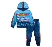 Hot Wheels Ensemble sweat à capuche en polaire et pantalon de jogging pour tout-petits à grands enfants (2T - 14-16), bleu, 6