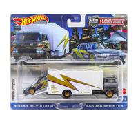 Hot Wheels Équipe Transport Nissan Silvia (S13) Avec Sakura Sprinter - A Étui