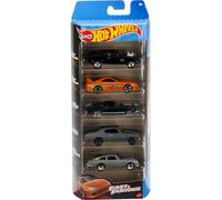 Hot Wheels FAST AND FURIOUS Box 5 Modèles réduits Auto Dodge Charger Toyota Supra Mustang Aston Martin - Échelle 1:64 - HND08