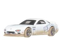 Hot Wheels - 1995 Mazda RX7-2/5 Fast and The Furious Race Off Silver Series 2026-1:64 - Modèle de véhicule de film sous licence - JDM HKS - Blanc et bleu - Mattel JKX16