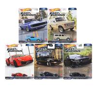 Hot Wheels Fast Mattel 2023 Fast & Furious Lot de 5 voitures moulées sous pression de qualité supérieure, modèles de films emblématiques, échelle 1:64, HNW46-956B, à partir de 3 ans