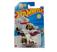 Hot Wheels Feline Lucky Blanc HYW52 - Celebration Racers 2025 - Chat porte-bonheur à l'échelle 1/64 - Véhicule de collection