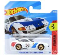 Hot Wheels Ferrari 365 GTB4 Competizione - JJJ30 - Ferrari 2/5 - Carte courte - Blanc/bleu - Modèle sous licence officielle - Mattel 2026 (62/250) - 1:64
