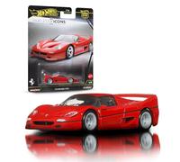 Hot Wheels Ferrari F50 Timeless Icons, Premium Car Culture, Voiture en métal à l’échelle 1/64, avec pneus Real Riders et carrosserie et châssis Metal, JBK56