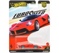 Hot Wheels Ferrari Rouge LaFerrari Euro Speed Car Culture Series Échelle 1:64 Jouet de collection en métal moulé sous pression avec caoutchouc Real Riders 3/5