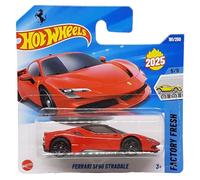 Hot Wheels Ferrari SF90 Stradale Supercar - Factory Fresh 5/5 - Carte courte - Rouge - Mattel 2025 - Modèle Licence - 1:64