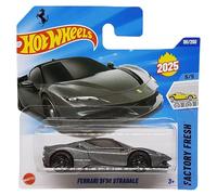 Hot Wheels Ferrari SF90 Stradale Supercar - Factory Fresh 5/5 - HYY08 - Carte courte - Gris métallisé - Mattel 2025 - Modèle Licence - 1:64