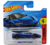 Hot Wheels Ferrari SF90 Stradale Supercar - Ferrari 1/5 - JJJ12 - Carte courte - Bleu métallisé - Mattel 2026 - Modèle sous licence - 1:64 - Supercar