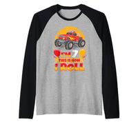 Hot Wheels fête son anniversaire, j'ai 7 ans, c'est comme ça que je roule Monster Truck Manche Raglan