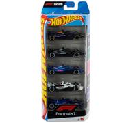 Hot Wheels Coffret 5 voitures F1 JLN11 – Modèles 1/64 métal moulé, sous licence officielle