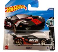 Hot Wheels Ford GT noir/rouge JBB75 - Modèle Ford sous licence avec design d'échappement Borla - Série modifiée 2025 - 1:64