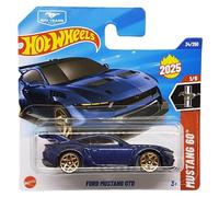 Hot Wheels Ford Mustang GTD - Mustang 60th 1/5 - JBB93 - Carte courte - Bleu foncé métallisé - Mattel 2025 - Modèle Ford sous licence officielle - 1:64