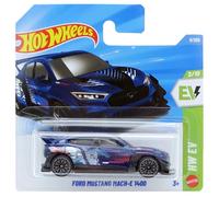 Hot Wheels Ford Mustang Mach-E 1400 - HW EV 2/10 - JJH86 - Carte courte - Voiture de course électrique bleu foncé à l'échelle 1:64 - Mattel 2026 - Modèle sous licence