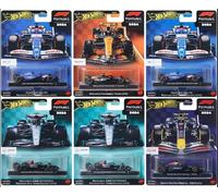 Hot Wheels Formula 1 2024 Lot de 6 voitures de course moulées sous pression McLaren, Mercedes-AMG Petronas, Red Bull Racing, Visa Cash App RB Teams HRV11-956H