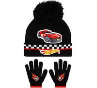 Hot Wheels Gant Et Bonnet Enfant | Bonnet Enfant Garcon | Gant Hiver | One Size Noir