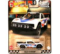Hot Wheels GJT68-HCR08 Baja Bouncer blanc/bleu/orange - Boulevard 43 Échelle environ 1:64 Voiture miniature