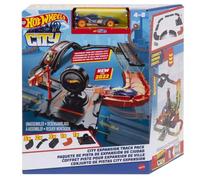 Hot Wheels Coffret extension Ville HDN95 – 10 éléments, base avec connecteurs, 1 voiture, dès 4 ans