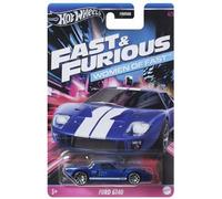 Hot Wheels HNR88-HRW39 Ford GT40 bleu métallisé - Fast & Furious Woman 4/5 échelle environ 1:64