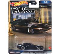 Hot Wheels HNW46-HNW55 Plymouth GTX noir 1971 - Fast & Furious 4/5 Échelle environ 1:64 Modèle de voiture