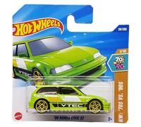 Hot Wheels Honda Civic EF HYX90 70s vs 90s 1/10 Short Card VTEC Vert fluo Honda Licence Mattel 2025 1:64
