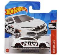 Hot Wheels Honda Civic Type R 2018 - HW Rescue 4/10 - HKJ21 - Short Card - Police Car - Blanc - Mattel 2023