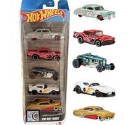 Hot Wheels Hot Rods Lot de 5 véhicules jouets moulés sous pression ['57 Chevy, '52 Hudson Hornet, Max Steel, Hirohata MERC, Muscle & Blown] Échelle 1:64