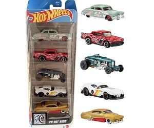 Hot Wheels Hot Rods Lot de 5 véhicules jouets moulés sous pression ['57 Chevy, '52 Hudson Hornet, Max Steel, Hirohata MERC, Muscle & Blown] Échelle 1:64