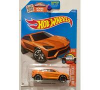 HOT WHEELS HW HOT TRUCKS 2/10 ORANGE LAMBORGHINI URUS 142/250 SHOWDOWN SCAN & CARTE DE COURSE
