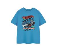 Hot Wheels Jawsome Boys Bleu T-Shirt à Manches Courtes | Tee-Shirt Graphique de Voiture de Course pour Enfants | Haut imprimé de la Marque Vêtements d'été pour garçons | T-Shirt