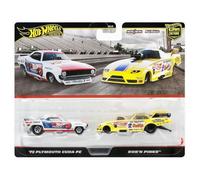 Hot Wheels JBL01 Premium Lot de 2 Mini Voitures « 72 Plymouth Cuda FC/Rob N » Rose 3 Ans et Plus