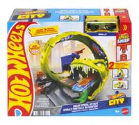 Hot Wheels Station-Service Serpent Coffret avec véhicule en métal moulé à l’échelle 1/64, 2 modes de jeu, looping et piste Speed Snap, JBM63
